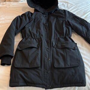 Women's Black Hooded winter coat